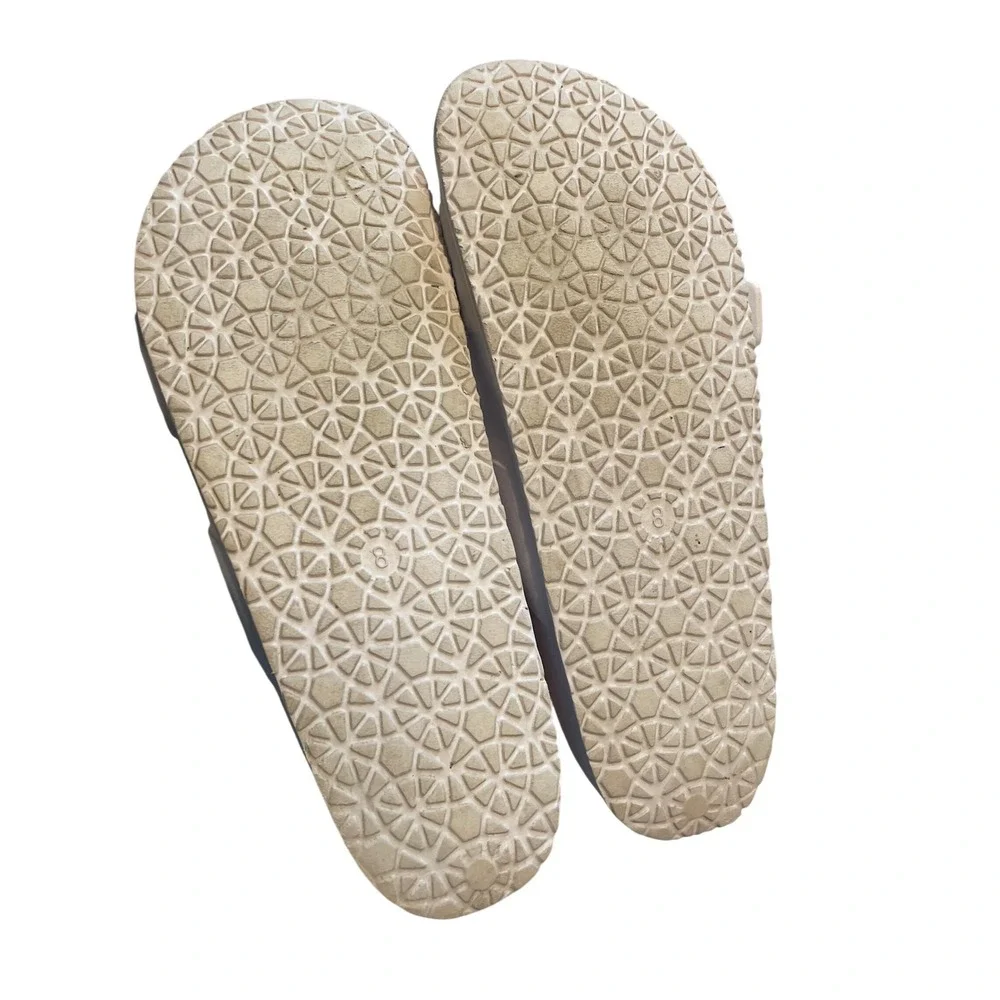 Shade & Shore Neida EVA Two Band Slide Sandals Cream Off White Womens 8